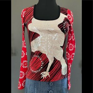 Custo Barcelona Y2K Vintage Bird Shirt